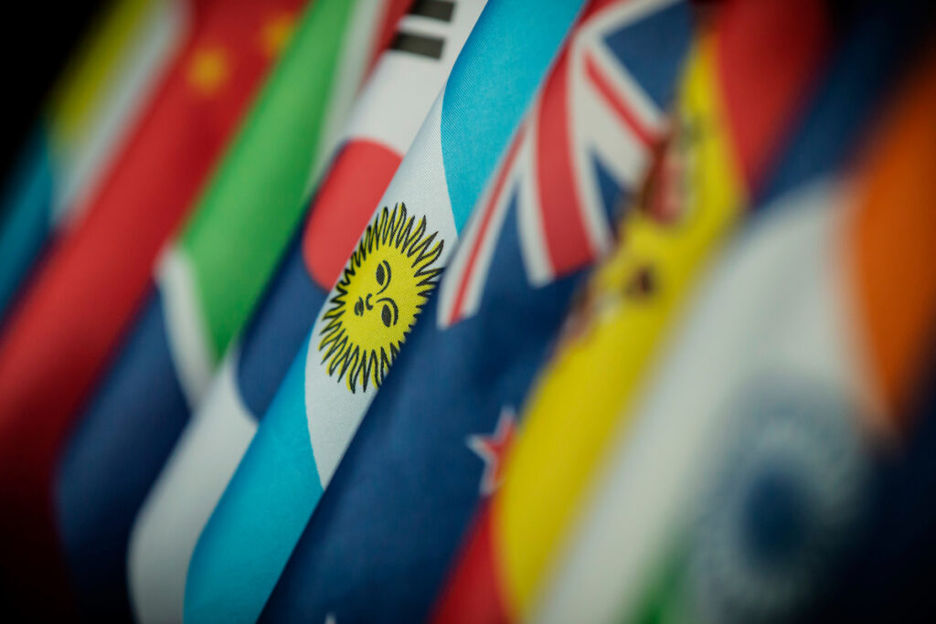 Flags from various countries